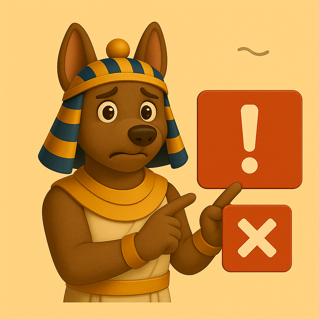 Erreurs à éviter mutuelle retraités - Heka mascotte avec panneau d'avertissement